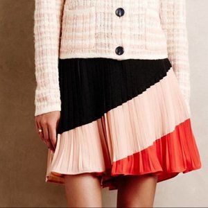 Anthropologie Maeve Sian colorblock pleated skirt (size S)